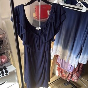 Navy Blue Ruffle Dress